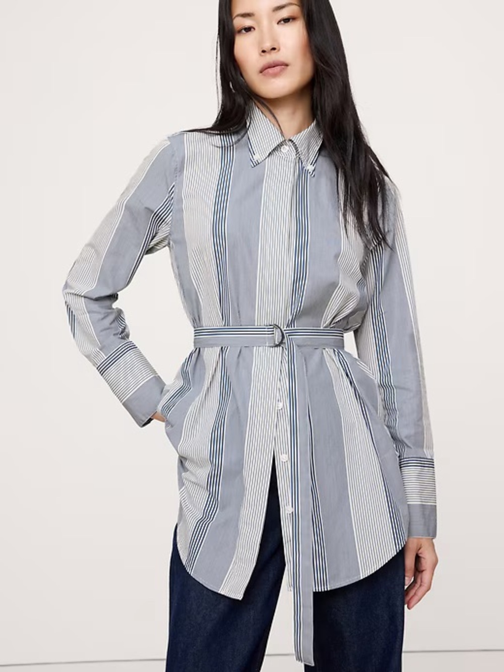 Banana Republic Cotton Belted Shirt XXS